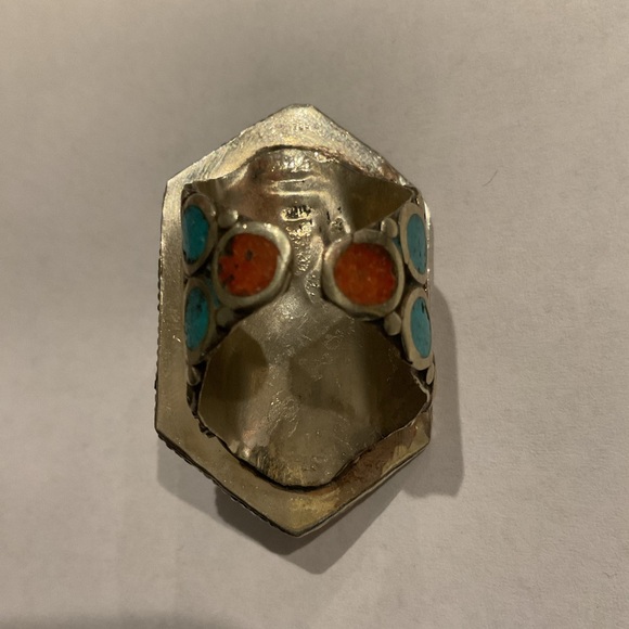 Vintage Men’s Sterling Silver Southwestern Turquoise Ring Jewelry Heavyweight